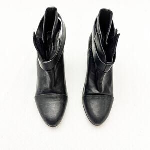 Rag & Bone Harrow Leather Cap-toe Ankle Booties Size 7.5